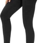 Thick High Waist Yoga Pants with Pockets, Tummy Control Workout Running Yoga Leggings for Women