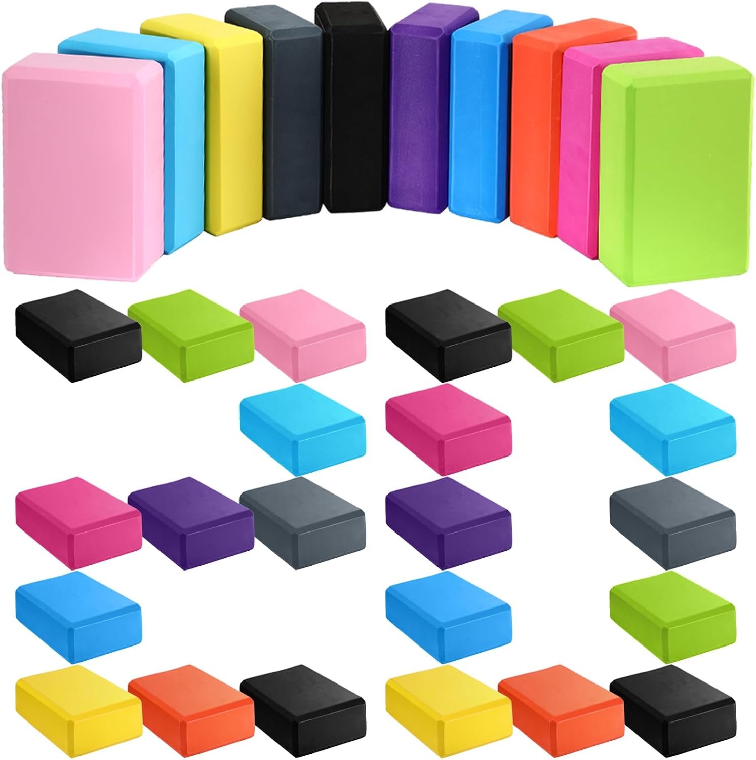 61AprKXzi-L._AC_SL1500_.jpg Lightweight, Non-slip EVA Foam Yoga Block & Pilates Stretching Set - Image 1