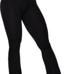 Flare Leggings, Crossover Yoga Pants with Tummy Control, High-Waisted and Wide Leg