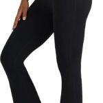 Flare Leggings for Women Yoga Pants with Pockets High Waisted Crossover Flare Leggings Bootcut Casual Yoga Pants