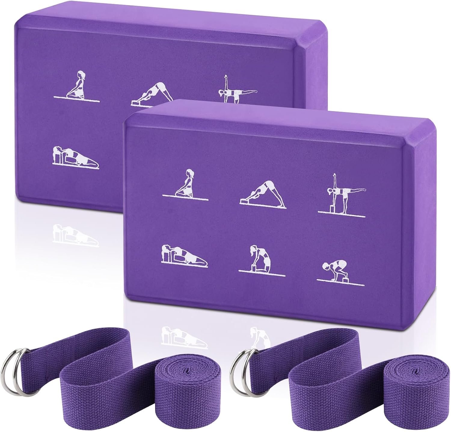 71wDFydNOCL._AC_SL1500_.jpg Non-slip EVA Yoga Block & Stretching Strap Pilates Set - Image 1